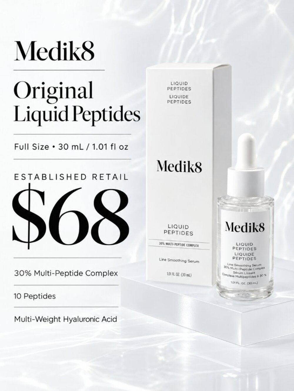 Medik8 Liquid Peptides Serum 30ml Full Size 30% Complex
